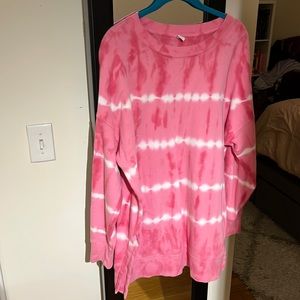 Pink and white tie dye sweatshirt Old Navy